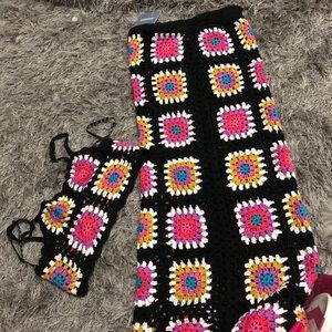 Crochet 2 piece skirt set